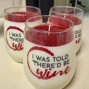 Red and White Wine-Themed Candles